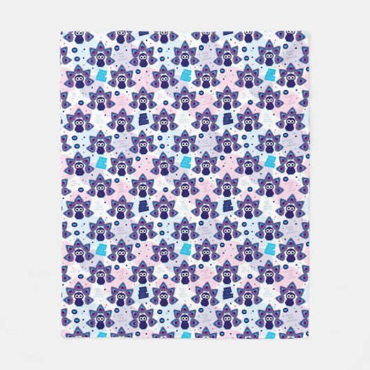 Couverture Polaire motif exotique de paon de l'Inde (Devant)