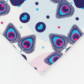 Couverture Polaire motif exotique de paon de l'Inde (Coin)