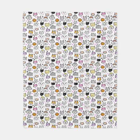 Couverture Polaire Motif face chats Whimsical (Devant)