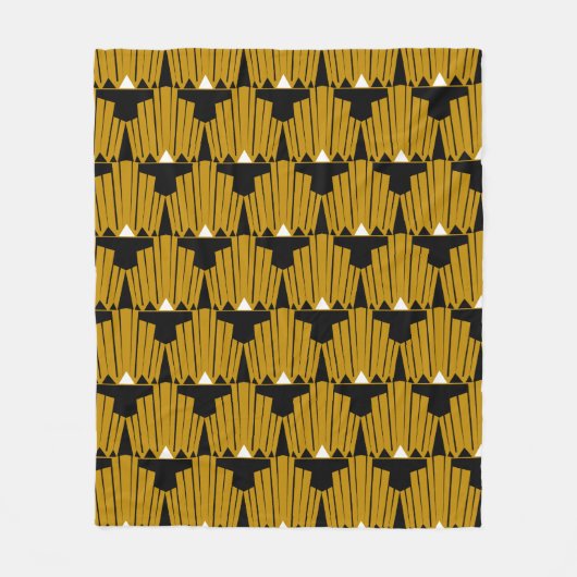 Couverture Polaire Motif fait sur commande d'art déco d'or (Devant)