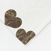 Couverture Polaire Motif fascinant de coeurs d'or de Faux (Coin)