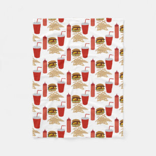 Couverture Polaire Motif Fast Food Burger Fries