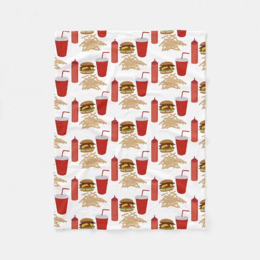 Couverture Polaire Motif Fast Food Burger Fries (Devant)