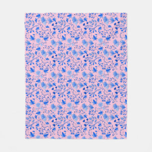 Couverture Polaire Motif feuille 12.bw LPink BG
