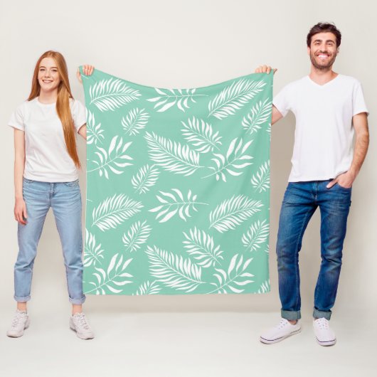 Couverture Polaire Motif feuille 14 (En situation)