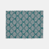 Couverture Polaire Motif feuille carré Turquoise neutre (Devant (Horizontal))