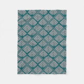 Couverture Polaire Motif feuille carré Turquoise neutre (Devant)