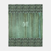 Couverture Polaire Motif feuille de bronze verdigris (Devant)