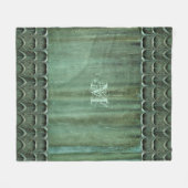 Couverture Polaire Motif feuille de bronze verdigris (Devant (Horizontal))