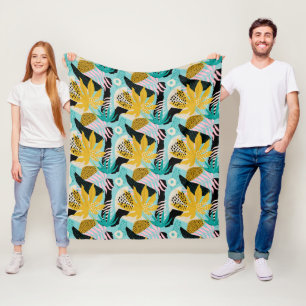Couverture Polaire Motif Feuille de la forêt tropicale tropicale