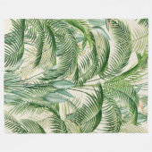 Couverture Polaire Motif Feuille de palme de feuillage tropical (Devant (Horizontal))