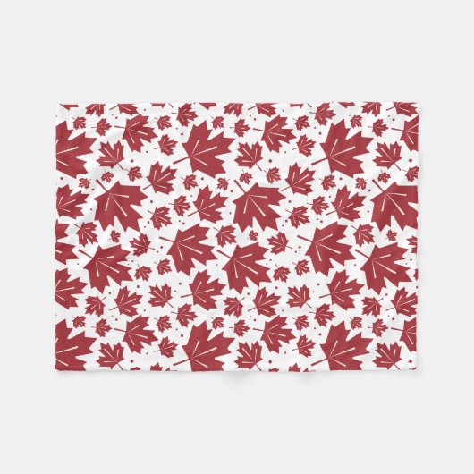 Couverture Polaire Motif Feuille de Red Maple (Devant (Horizontal))