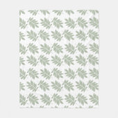 Couverture Polaire Motif Feuille de Sureau Vert+Blanc (Devant)