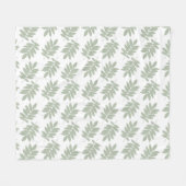 Couverture Polaire Motif Feuille de Sureau Vert+Blanc (Devant (Horizontal))