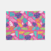 Couverture Polaire Motif Feuille d'été de couleur vive (Devant (Horizontal))