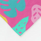 Couverture Polaire Motif Feuille d'été de couleur vive (Coin)
