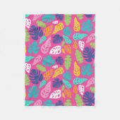 Couverture Polaire Motif Feuille d'été de couleur vive (Devant)