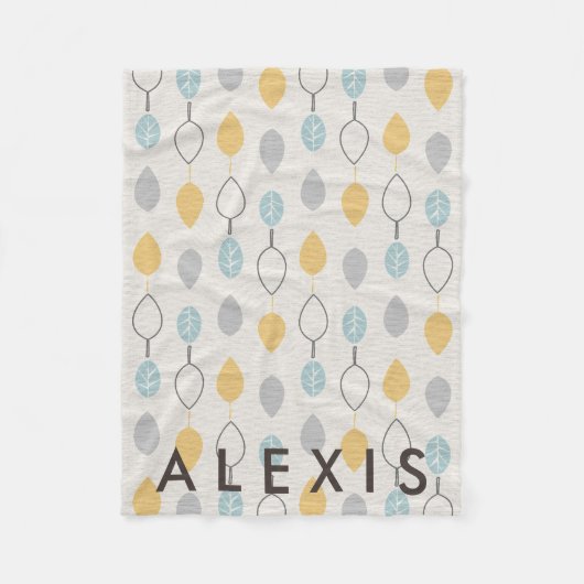 Couverture Polaire Motif Feuille en jeu avec nom (Devant)