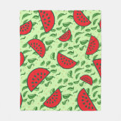 Couverture Polaire Motif feuille et pastèques (Devant)