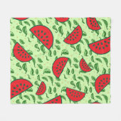 Couverture Polaire Motif feuille et pastèques (Devant (Horizontal))