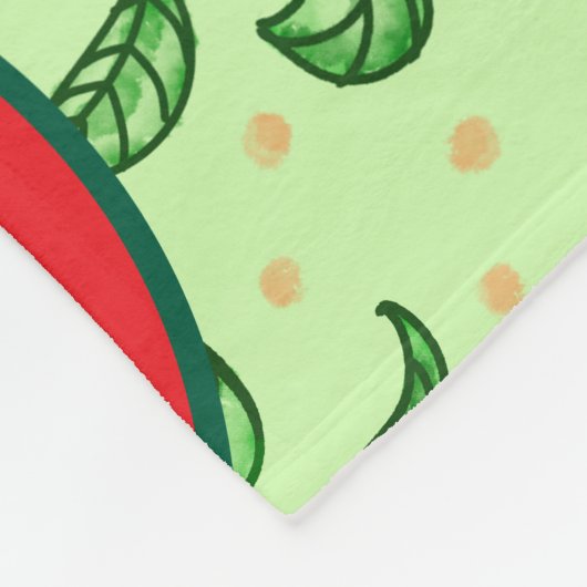 Couverture Polaire Motif feuille et pastèques (Coin)