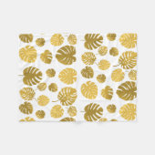 Couverture Polaire Motif Feuille moderne Gold Tropical (Devant (Horizontal))