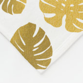 Couverture Polaire Motif Feuille moderne Gold Tropical (Coin)
