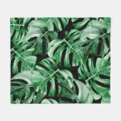 Couverture Polaire Motif feuille Monstera (Devant (Horizontal))