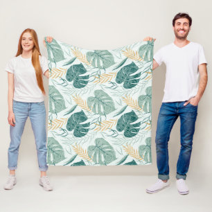 Couverture Polaire Motif feuille tropical 2