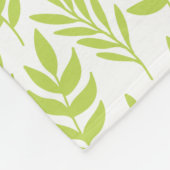 Couverture Polaire Motif Feuille vert et monogramme rose (Coin)