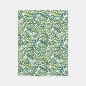 Couverture Polaire Motif Feuille vert tropical (Devant)