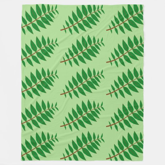 Couverture Polaire Motif Feuille verte (Devant)