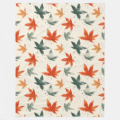 Couverture Polaire Motif Feuilles d'automne (Devant)