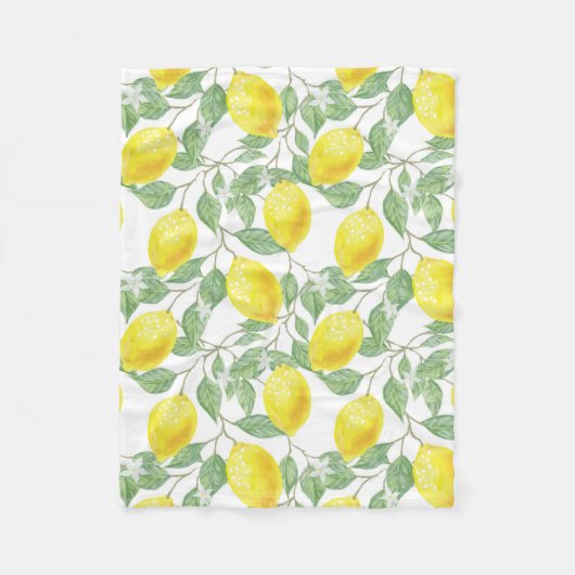 Couverture Polaire Motif feuilles Et Citrons (Devant)
