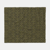 Couverture Polaire Motif filigrané élégant noir et or (Devant (Horizontal))