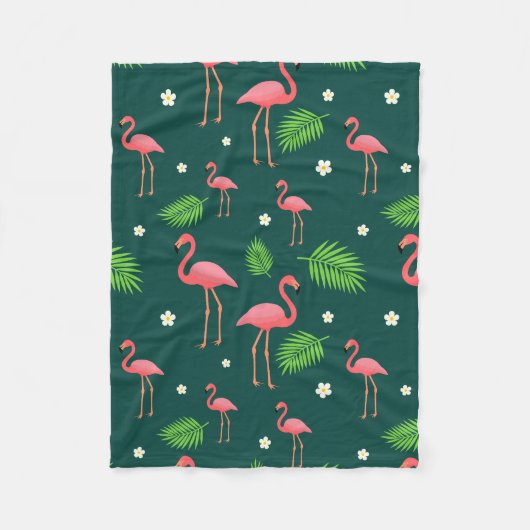 Couverture Polaire Motif Flamant Tropical (Devant)