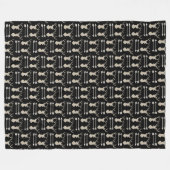 Couverture Polaire Motif fléché cerf Antler sur noir (Devant (Horizontal))