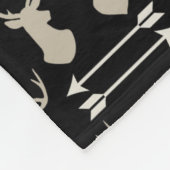 Couverture Polaire Motif fléché cerf Antler sur noir (Coin)