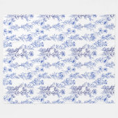Couverture Polaire motif fleur bleue (Devant (Horizontal))