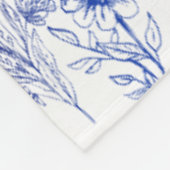 Couverture Polaire motif fleur bleue (Coin)