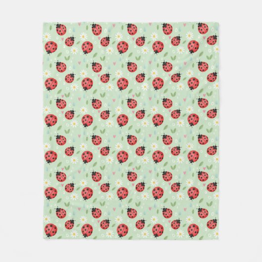 Couverture Polaire Motif Fleur de coccinelle (Devant)