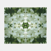 Couverture Polaire Motif Fleur de Dogwood Blanc (Devant (Horizontal))