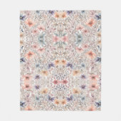 Couverture Polaire motif fleur sauvage, couleurs pastel (Devant)