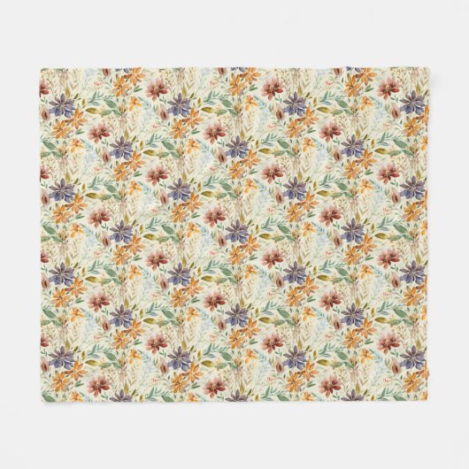 Couverture Polaire Motif fleur sauvage d'automne (Devant (Horizontal))
