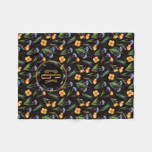 Couverture Polaire Motif Fleur sauvage de coupe-beurre Monogramme (Devant (Horizontal))