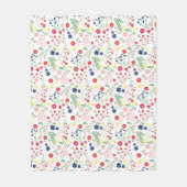 Couverture Polaire Motif Fleur sauvage simple blanc (Devant)