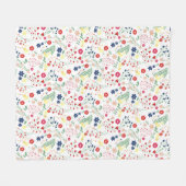 Couverture Polaire Motif Fleur sauvage simple blanc (Devant (Horizontal))