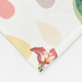 Couverture Polaire Motif fleurissant de cactus d'aquarelle douce (Coin)