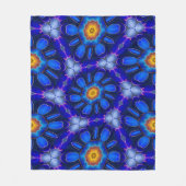 Couverture Polaire Motif Fleurs bleues Abstraites (Devant)