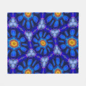 Couverture Polaire Motif Fleurs bleues Abstraites (Devant (Horizontal))